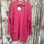 Load image into Gallery viewer, Knit Cardi Hot Pink
