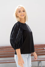 Load image into Gallery viewer, Molly Puff Sleeve Top Black
