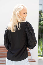 Load image into Gallery viewer, Molly Puff Sleeve Top Black
