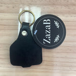 Load image into Gallery viewer, Cattle Tag Cowhide Keyring Glod &amp; Black
