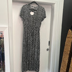 Load image into Gallery viewer, Black &amp; White Dotty Maxi Dress
