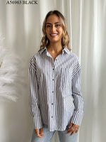 Load image into Gallery viewer, Cotton Stripe - Shirt Black
