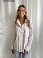 Load image into Gallery viewer, Cotton Stripe - Shirt Tan
