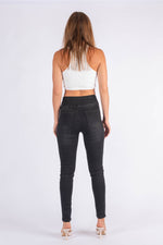 Load image into Gallery viewer, Biker Panel Jeans Black
