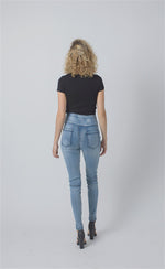 Load image into Gallery viewer, Biker Panel Jeans - Light Blue
